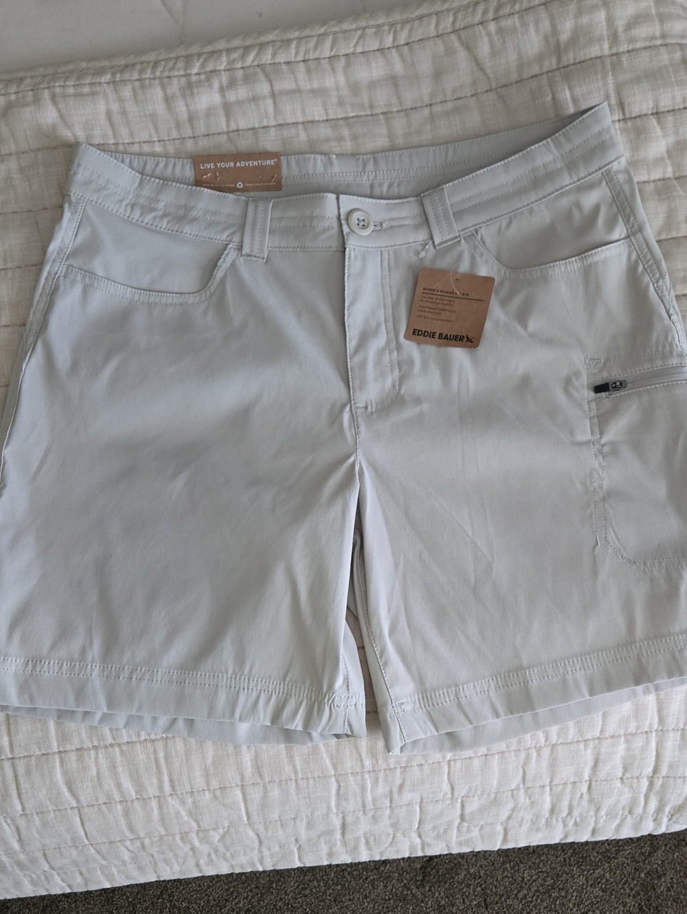 Eddie Bauer Women's Light Tan Outdoor Stretch Shorts
